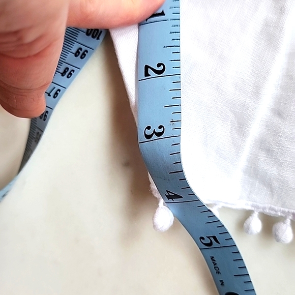 3 dots ••• white linen pompom shorts size large - Picture 9 of 10
